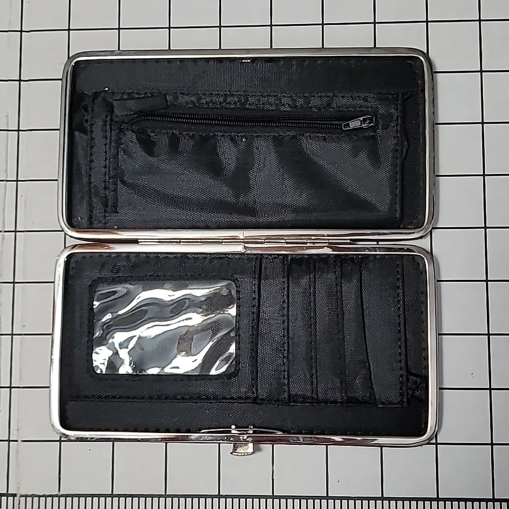 Bronze Slimline Wallet Clutch Faux Reptile‎ Print - Gently Preloved